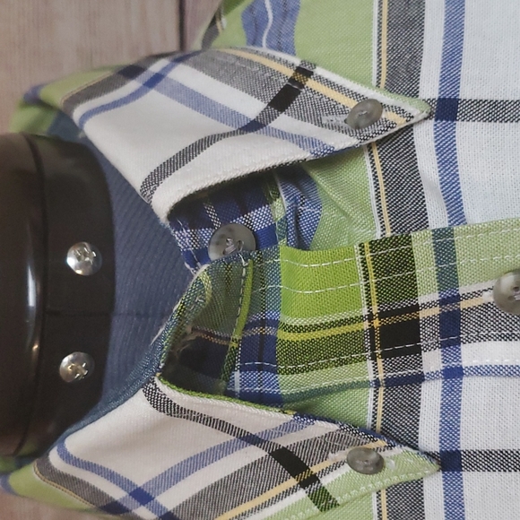 Vintage Y2K Wrangler Shirt Womens Small Boys XL 20X Plaid Long Sleeve Rodeo - Picture 7 of 10